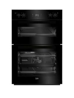 Beko Bdf22300B 60Cm Built-In Electric Double Oven With Connection - Black - Oven With Connection